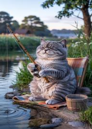 Today, the cat goes fishing
